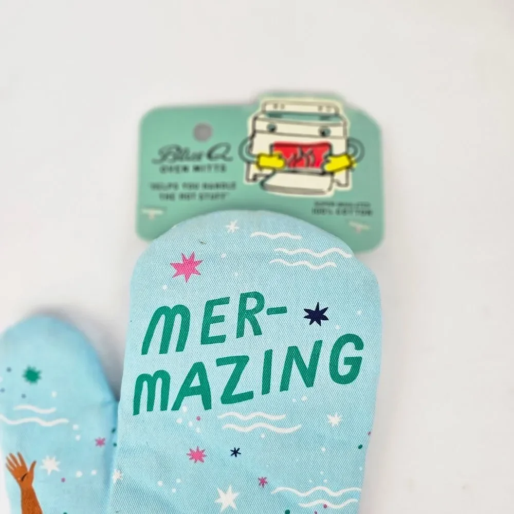 Blue Q Mer-Mazing Cotton Oven Mitt - Mermaid Aqua & Green Accents